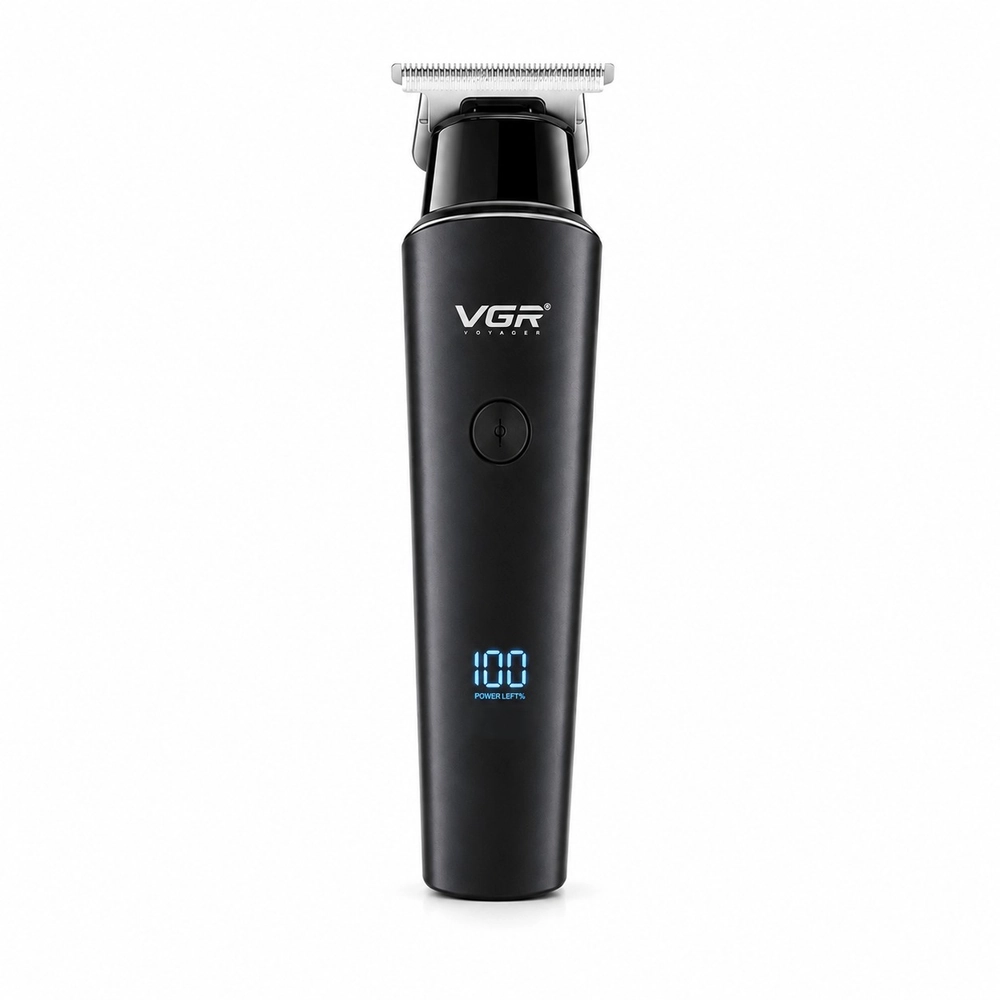 VGR V-937 Professional Cordless Hair & Beard Trimmer for Men – 500 Min Runtime, 2000mAh Battery, Smart LCD Display, Type-C & Zero Gap Stainless Steel Blade (Black)-2